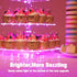 YestBuy 3 Tier Square Cupcake Stand - Premium Cupcake Holder - Acrylic Cupcake Tower Display - 3 Tier Acrylic Display for Pastry + LED Light String - Ideal for Weddings, Birthday Parties( Pink Light)