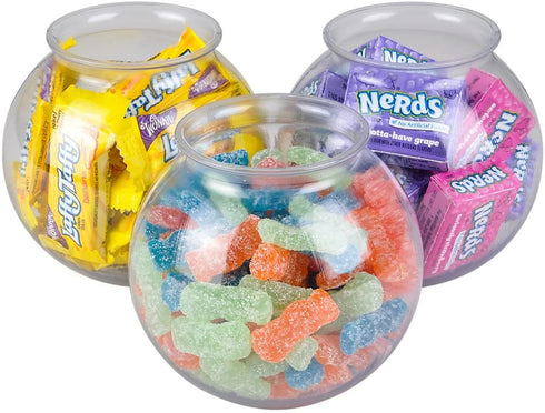 16 Oz Plastic Fish Bowl (6 Pack) 4 Inch Heavy Duty Plastic Ivy Bowls, for Candy, Carnival Games, Prizes, Centerpieces and Party Decoration Supplies, BPA-Free