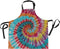 ALAZA Funny Apron with 2 Pockets for Women Men Colorful Tie Dye Traditional Swirl Adjustable Garden Bib