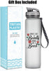LEADO 32oz 1Liter Motivational Tracking Water Bottle with Time Marker, Looks Like a Beauty Drinks Like a Beast - Funny Mothers Day, Birthday Gifts for Women, Friends, Mom, Daughters, Sister, Wife, Her