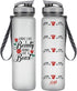 LEADO 32oz 1Liter Motivational Tracking Water Bottle with Time Marker, Looks Like a Beauty Drinks Like a Beast - Funny Mothers Day, Birthday Gifts for Women, Friends, Mom, Daughters, Sister, Wife, Her