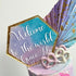 XIAOYUE 5 Sets Acrylic Blanks Hexagon with Stand,DIY Clear Wedding Signs,Personalized Hand Lettered Table Numbers (2.5'')