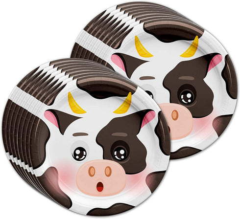 Birthday Party Supplies Set Plates Napkins Cups Tableware Kit for 16 €¦ (Cow)