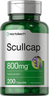 Scullcap Capsules | 800 mg | 200 Count | Max Potency, Value Size | Non-GMO and Gluten Free Scullcap Herb Supplement | Scutellaria Baicalensis | by Horbaach