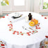 Floral Tablecloth, Wild Flower Table Cloth, Spring Summer Waterproof Wrinkle Free Tablecloth for Outdoor, Picnic, Camping, Patio, Party, Kitchen, Dining Room, Red and White, 55 inch Round