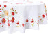 Floral Tablecloth, Wild Flower Table Cloth, Spring Summer Waterproof Wrinkle Free Tablecloth for Outdoor, Picnic, Camping, Patio, Party, Kitchen, Dining Room, Red and White, 55 inch Round