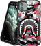 iPhone 11 Case for Man Boys, Street Fashion Cool Design Shockproof Anti-Scratch Drop Soft Silicone TPU Bumper PC Backplane Protection Case for iPhone 11 - Red Gray Shark