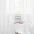 RYB HOME White Sheer Curtains 96 inch - Faux Linen Blend Semi Sheer Curtains Soft Light & Airy Privacy Sheers for Bedroom Living Room Canopy Bed Bathroom, 52 inch Wide x 96 inches Long, 2 Pcs