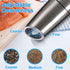 XinXu Gravity Electric Salt Shaker - Automatic Pepper Grinder - Pepper or Salt Mill, Battery-Operated with Adjustable Coarseness, Premium Stainless Steel with LED Blue Light, One Hand Operated