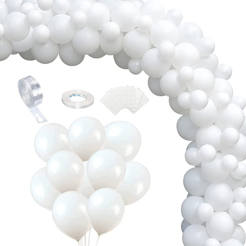 ZHIREPYU White Balloon Garland Arch Kit,100 Pack White Balloons 12inch 5inch,Matte White Latex Balloon Arch Kit for Baby Shower Birthday Wedding Graduation Party Decorations Supplies