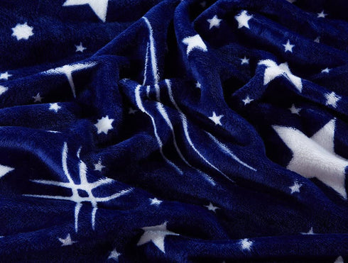 ChezMax Throw Blanket Ultra Soft Blanket Quilt Lightweight Plush Fleece Bed Blanket Cozy Towel Blanket Breathable Warm Throw for Stadium Couch Bed Sofa Chair Office Car Starry Sky Blue Full (71"X79")