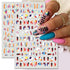TailaiMei 12 Sheets Abstract Nail Art Stickers, Graffiti Fun Self-Adhesive Nail Decals, Minimalist Art Nail Decoration for Women