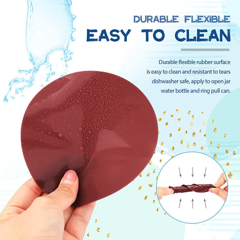 8 Pieces Rubber Jar Gripper Pads Round Kitchen Coasters Multi-Purpose Bottle Lid Openers, Multicoloured (Dark Colors Set)