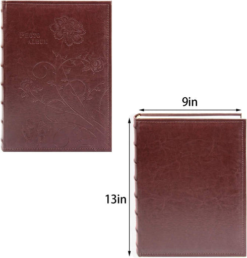 Golden State Art, Maroon Scroll Embossed Faux Leather Cover Photo Album, Holds 300 4x6 Pictures, 3 Per Page