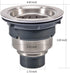 Kitchen Sink Drain 3-1/2 Inch Sink Drain Assembly Kit, Removable Deep Sink Strainer Basket with Sink Stopper/Sealing Lid for Home, Kitchen, Stainless Steel