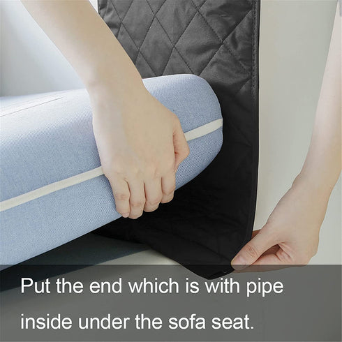 MDSTOP Sofa Armrest Organizer Caddy with Cup Holder Tray, TV Remote Control Holder, Couch Armchair Caddy Fits for Cups, Game Controller, Pens, Magazines, Snacks, Glasses (Black, 32" — 13")