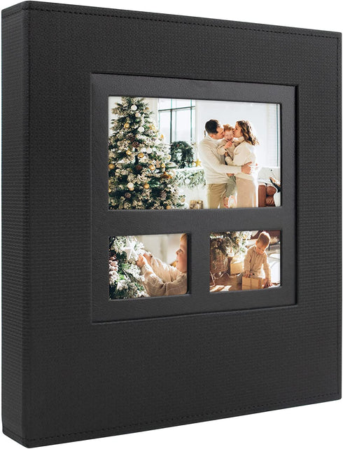 Golden State Art, Photo Album for 600 4x6 Photos Leather Cover Extra Large Capacity for Family Wedding Anniversary Baby Vacation (Black)