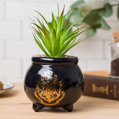 Silver Buffalo Harry Potter House Crest Decorative Artificial Faux Greenery Plant in Ceramic