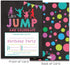 Set of 25 Jumping Kids Birthday Party invitations for Trampoline park Gravitopia, jump zone big air party with envelopes.
