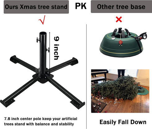Christams Tree Stand, Heavy Duty Xmas Tree Stand Base for 4 to 10FT Artificial Trees 2.1 Inch Diameter Folding Metal Tree Stand