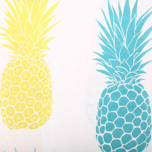 RosieLily Pineapple Shower Curtain Fruit Shower Curtain Summer Shower Curtain Blue Yellow Pineapple Bathroom Decor Fabric Tropical Hawaii Shower Curtain Set with 12 Hooks, 72"x 72"