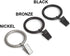 Amazon Basics Curtain Clip Rings for 1-Inch Rod, Set of 7, Black, 4-Pack