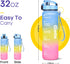 Giotto 32oz Motivational Water Bottle with Times & Removable Strainer to drink, Resuable Leakproof BPA Free Sports Water Jug to Remind You Drink More Water