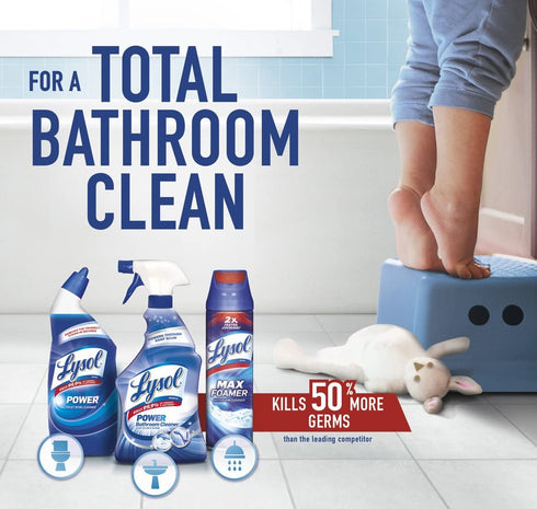 Lysol Power Bathroom Cleaner Spray, Island Breeze, 28oz (Pack of 2)