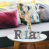 E-view Rustic Wooden Teal Home Sign Decorative Cutout Letters Freestanding Block Word Sign Hanging Ornament Table Shelf Decor (Relax)