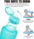 Water Bottles with Times to Drink, 1 Gallon/128oz BPA Free Leak-proof Water Bottle with Time Marker & Straw Perfect for Fitness Gym Camping Outdoor Sports, Water Jug