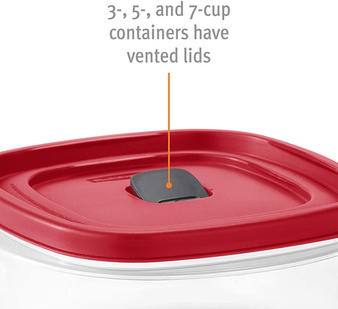 Rubbermaid 2030328 Easy Find Vented Lid Food Storage Container, 3-Cup (4)