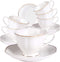 GuangYang 12 Pieces (Tiny Style) Mini Porcelain Espresso Cups with Saucers - 2.8 Ounce Coffee Cup and Saucer set of 6 ,80cc,White