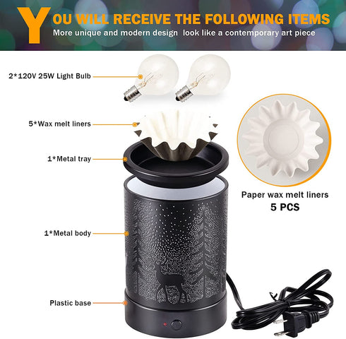 Wax-Melter Wax-Melt Candle-Warmer for Scented Wax - Electric Oil Tart Burner Heater Fragrance with Timer for Home Decor