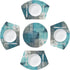 Modern Teal Turquoise Placemats for Round Table Set of 4 Grey Abstract Wedge Table Mats with Centerpiece Heat Resistant Washable Place mats for Indoor Outdoor Kitchen Dinning Table Decoration (5 Pcs)