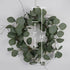 idyllic Eucalyptus Leaves Wreath Metal Polyester Fabric Paper Round Green Wreath 14 Inches for The Front Door D©cor, 2 Packs