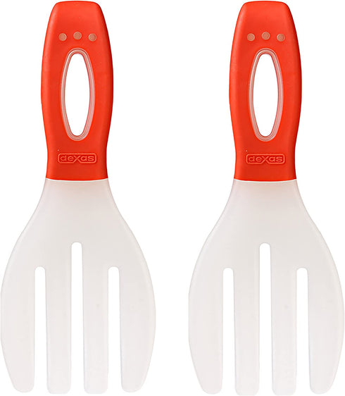 Dexas Long Handled Salad Hands, Red