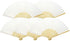 OHOM 10 Pcs White Hand Folding Fan Bamboo Frames for Home Decoration Handheld Folded Dance Fans for DIY Decoration, Wedding Party Props, 9.6 inch