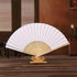 OHOM 10 Pcs White Hand Folding Fan Bamboo Frames for Home Decoration Handheld Folded Dance Fans for DIY Decoration, Wedding Party Props, 9.6 inch