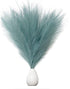 6PCS Artificial Pampas Grass Faux Short Fluffy Pampas Grass Plants Stems Branches for Wedding Home Living Room Decor Flower Arrangement and Vase Fillings(Peacock Green)