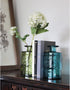 Time Concept Valencia 100% Recycled Glass Jar - Siete, Blue - Handcrafted Flower Vase, Home Centerpiece Décor