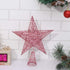 25cm CHRISTMAS Tree Iron Star Topper Glittering CHRISTMAS Tree Decoration Ornaments (Pink)