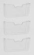 3 Pack - Simple Houseware Clear Single Pocket Wall Mount File Holder