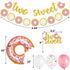 Two Sweet Donut Party Decoration Baby Second Birthday Glitter Doughnut Banner Cake Topper Sprinkles Balloons Kids Party Favor Ideas Supplies