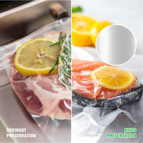 KOIOS Vacuum Sealer Bags for Food Saver Vacuum Sealer Bags Rolls,8" x 16' Food Saver Rolls, BPA Free Vacuum StorageBags for Food or Sous Vide, Seal a Meal, Heavy Duty (2 Rolls)