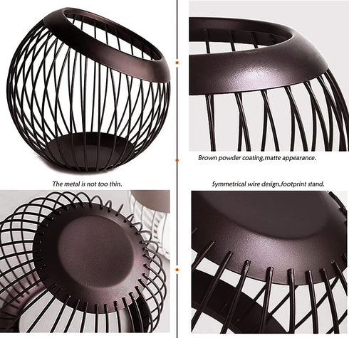 HQzon Coffee Pod Holder, Creamer Holder, K Cup Holders, Countertop Organizer,Tea Bags/Food/Fruit Container, Home Office Kitchen Counter Storage-Large Capacity/Brown Decoration Basket