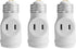 2 Outlet Light Socket to Plug Adapter, Electrical Screw in Light Bulb Socket Outlet Adapter, Lamp Holder, Dual Polarized E26 ETL, White (3PACK)