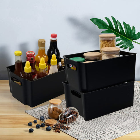Yubine Pantry Stackable Organizer Bin, Plastic Freezer Storage Box, Set of 6