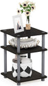 Furinno Turn-N-Tube Easy Assembly Multipurpose End Table / Side Table / Sofa Table / Nightstand, Round Tubes, Espresso