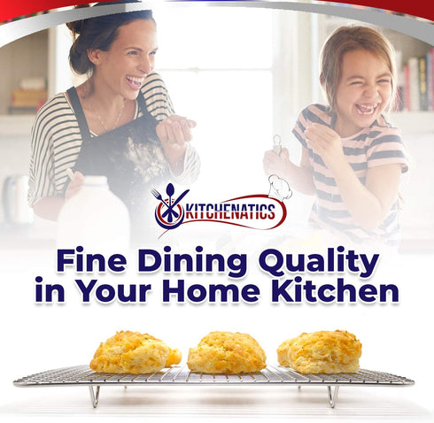 Half Sheet 100% Stainless Steel Roasting & Cooling Rack, Baking Rack fits Half Sheet Pan, Oven Rack for Cooking w/ Thick Wire Grid - Oven, Grill, & Dishwasher Safe Wire Racks, Patented 11.8" x 16.9"