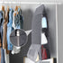 ELUCHANG 4-Shelf Hanging Closet Organizer, Handbags Holder with 2 Sturdy Hooks for Closet,Grey